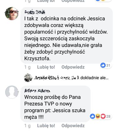 Jessica z Rolnik szuka żony 5 - komentarze internautów