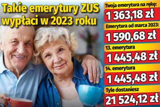 Takie emerytury ZUS wypłaci w 2023 roku