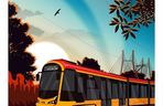 Tramwaj na Gocław w Warszawie – grafika