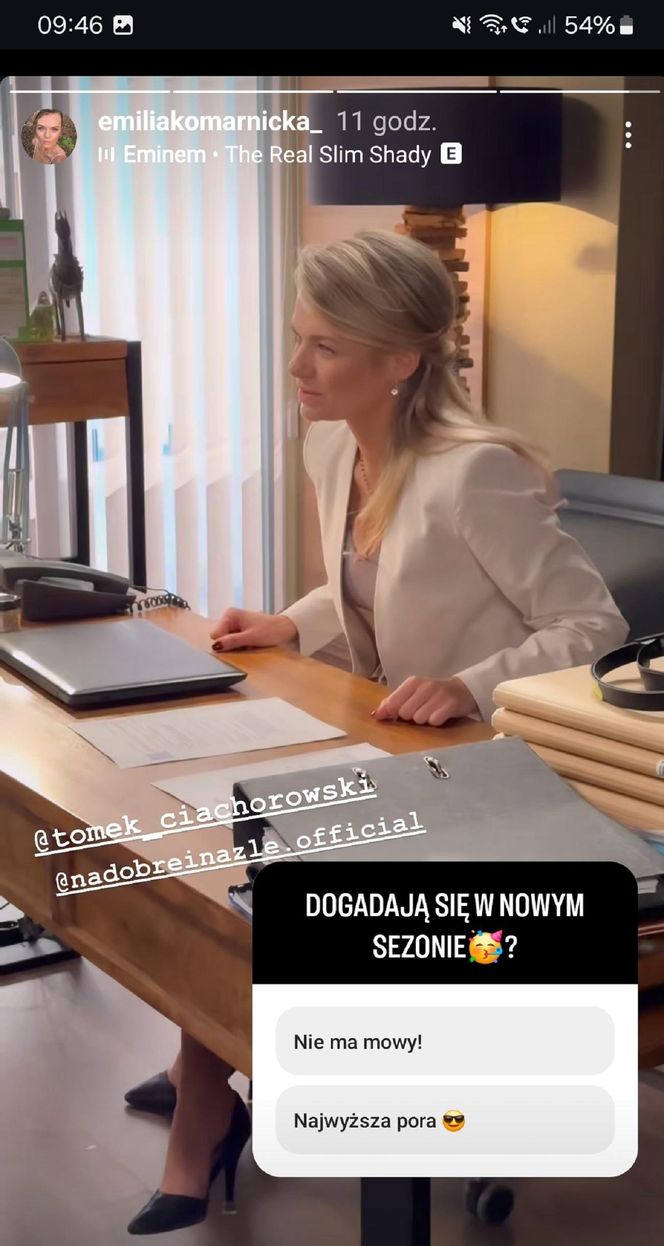 Na dobre i na złe nowy sezon. Agata Woźnicka (Emilia Komarnicka) na planie