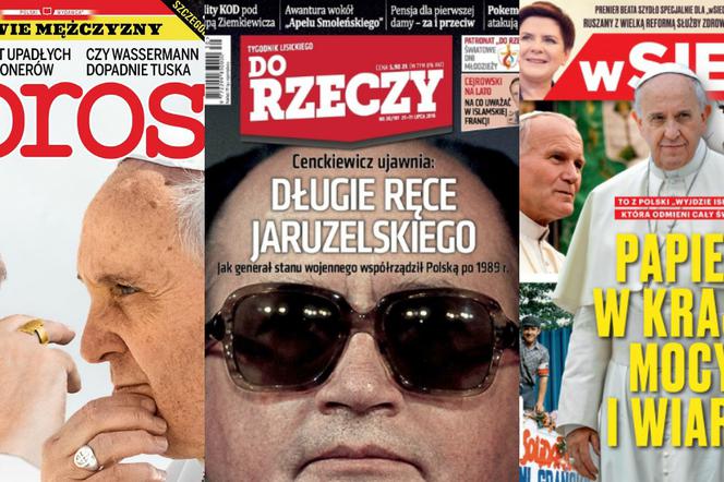 Okładki tygodników: Rządzi papież, jest też Jaruzelski i Szydło