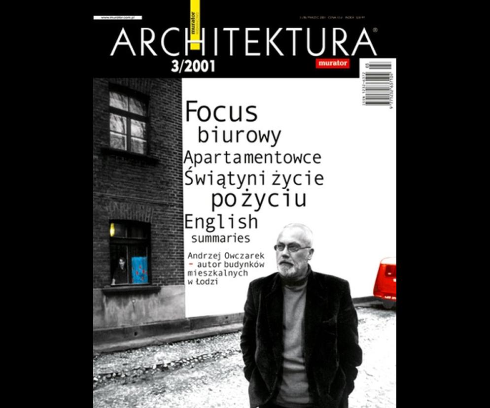 Okładka Miesięcznik Architektura 03/2001