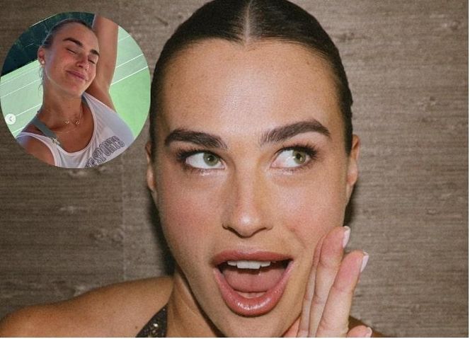Spocona Aryna Sabalenka po treningu