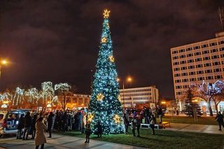 Choinka miejska i inne iluminacje świąteczne w Siedlcach już rozświetlone! 