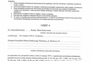 Oświadczenie majątkowe Renaty Kaznowskiej
