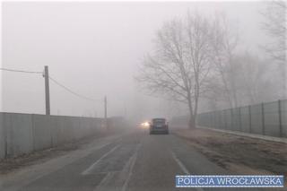Gęsta mgła na Dolnym Śląsku