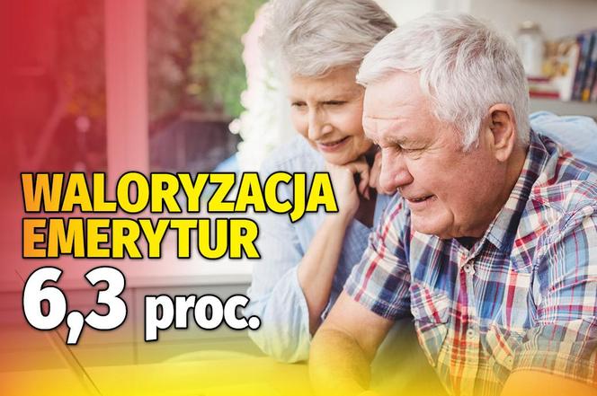 Waloryzacja emerytur 6,3 proc.