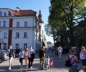 tłumy spokojnie spacerujących spacerowiczów w Pszczynie ZDJĘCIA