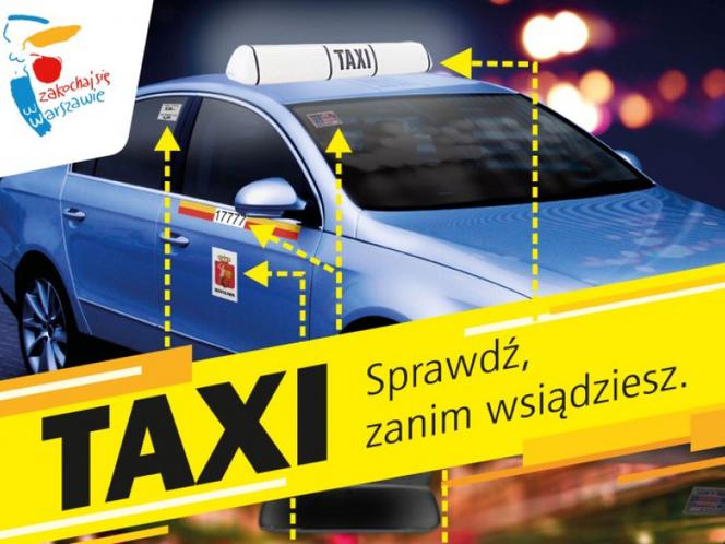 Prawidłowe oznakowanie warszawskiej taksówki