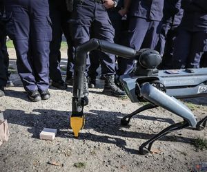 Robopies odwiedził i ćwiczył z warszawskimi policjantami