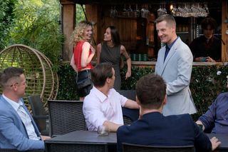 M jak miłość odc. 1887. Marcin (Mikołaj Roznerski), Olek (Maurycy Popiel), Jakub Karski (Krzysztof Kwiatkowski), Piotrek (Marcin Mroczek), Paweł (Rafał Mroczek)