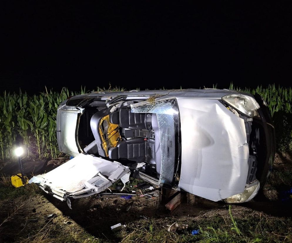 Dachował w polu kukurydzy. Zostawił ofiarę i uciekł! Takiego finału się nie spodziewał