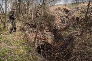 Wałbrzych. Gigantyczne zapadlisko pochłania drogę i drzewa. To ewenement