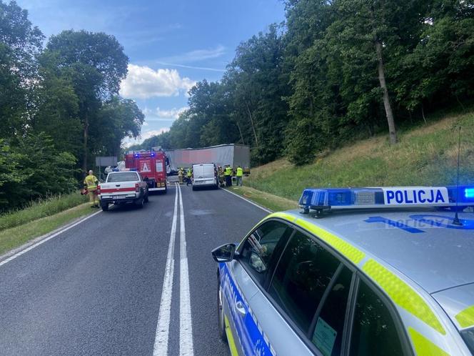 Śmiertelny wypadek na drodze krajowej nr 10 pod Bydgoszczą. Zderzyły się dwie ciężarówki