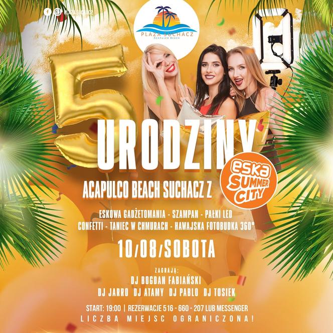 5 urodziny Acapulco Beach Plaża Suchacz 