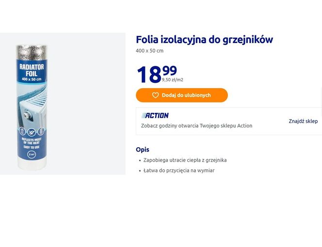 Action folia do grzejników