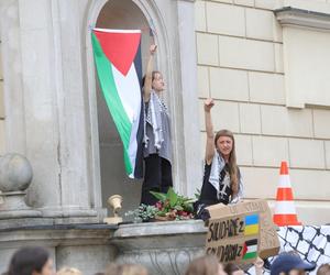 Protest studentów Uniwersytetu Warszawskiego w obronie Palestyny