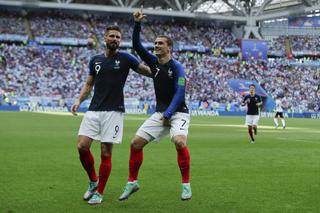 MŚ 2018: 1/8 Francja-Argentyna: Olivier Giroud i Antoine Griezmann