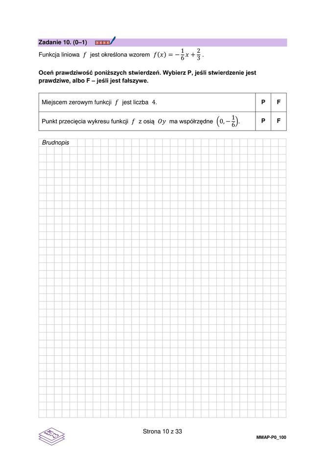 Arkusz maturalny z próbnej matematyki 2023