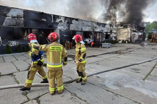 Pożar hali w Siemianowicach Śląskich