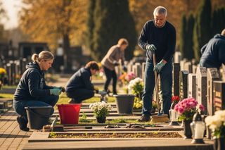 Sprzątanie grobów w Nowym Sączu. Ile czasu zajmują ostatnie przygotowania?
