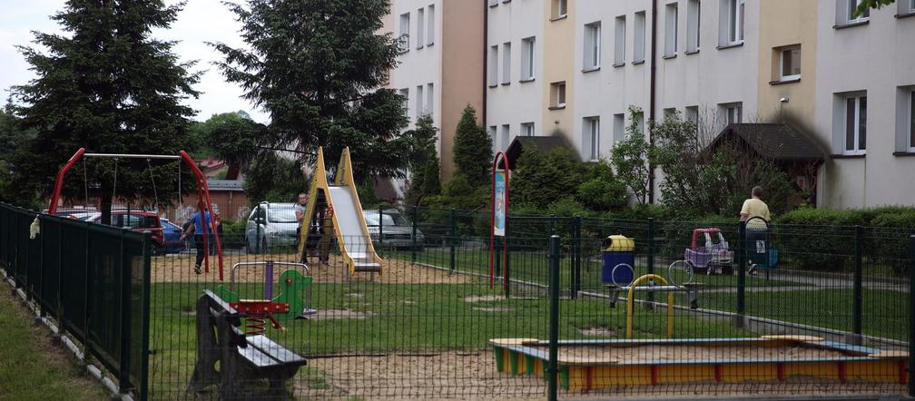 Plac zabaw w Libiążu na którym doszlo do próby uprowadzenia 7 latka