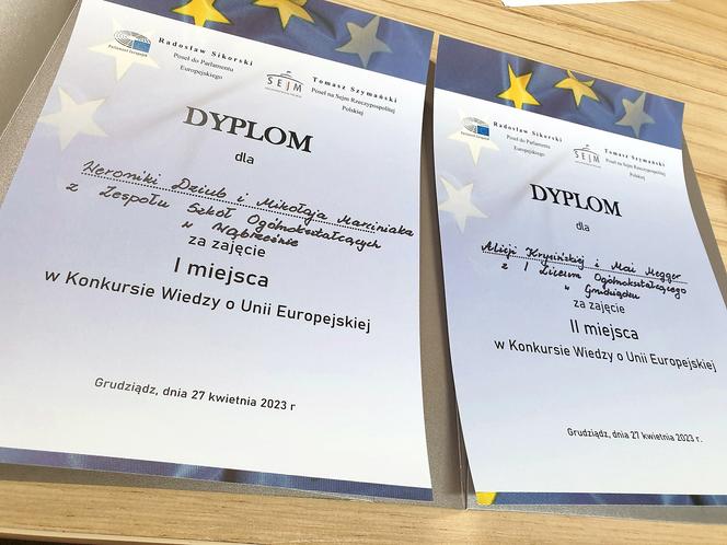 Międzyszkolny konkurs wiedzy o Unii Europejskiej w Grudziądzu