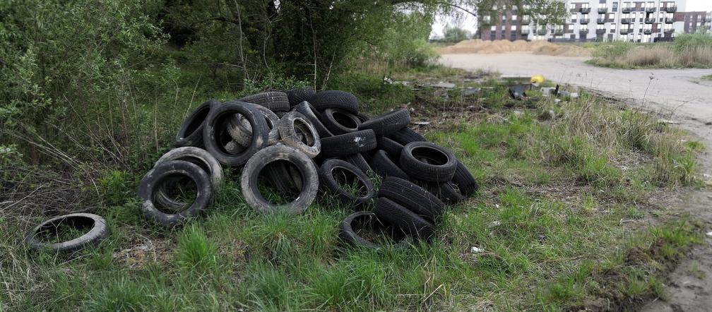 Dzikie wysypisko odpadów na ulicy Krygiera