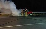 Pożar na autostradzie A2. Na pomoc popędziły trzy zastępy strażaków