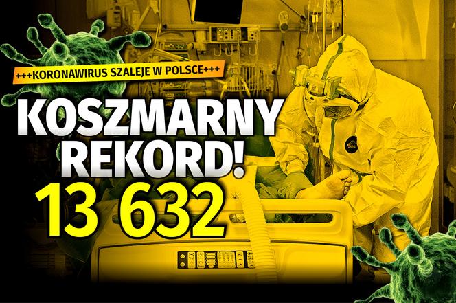 Koronawirus szaleje w Polsce. Koszmarny rekord. 13 632