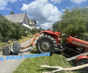 Pijany jak bela 48-latek uderzył ursusem w drzewo i staranował szopę. Miał 8 promili!
