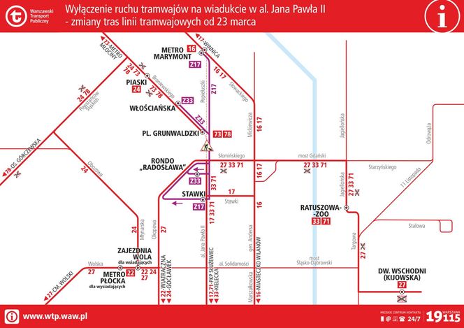 Żoliborz i Bielany odcięte od tramwaju Remont torowiska na wiadukcie 