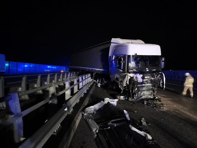 Wypadek ciężarówki na A1 pod Włocławkiem