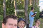 	M jak miłość nowy sezon. Adam Karski (Patryk Szwichtenberg), Natalka (Dominika Suchecka), Hania (Wiktoria Basik) na planie