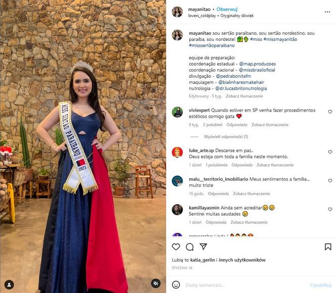 Miss Brazylii nie żyje! 26-latka próbowała się ratować z pożaru