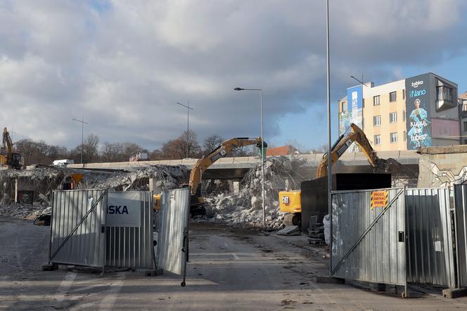 Rozbiórka starego wiaduktu południowego Trasy Łazienkowskiej