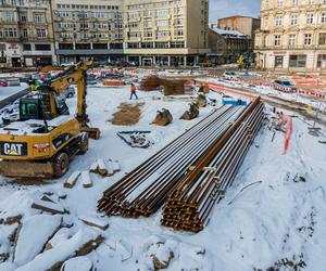 Trwa remont placu Wolności w Łodzi