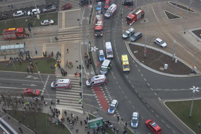 Wypadek w Szczecinie plac Rodła 