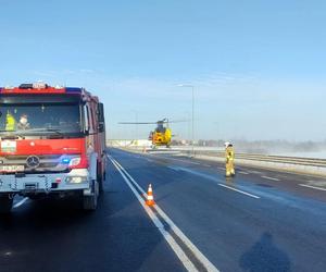 Potworne zderzenie autokaru z tirem. 12 osób rannych, na miejscu śmigłowiec 