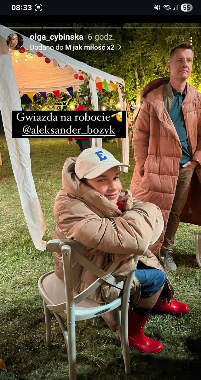 M jak miłość nowy sezon. Misiek (Aleksander Bożyk), Paweł (Rafał Mroczek) na planie