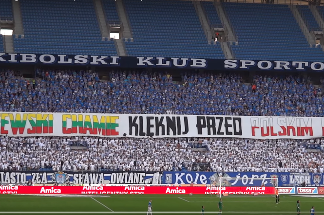 Antylitewski transparent na meczu Lecha Poznań z  Żalgirisem Wilno