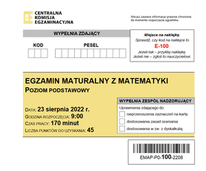 Matura poprawkowa 2022 ODPOWIEDZI matematyka i język polski. Gdzie szukać? [ARKUSZE CKE]