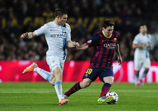 Lionel Messi i James Milner, Barcelona - Man City