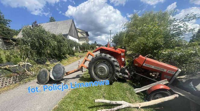 Mordarka. Pijany jak bela 48-latek uderzył ursusem w drzewo i staranował szopę. Miał 8 promili!