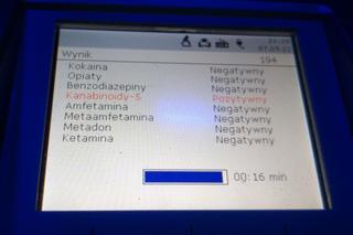 Wynik testu na obecność narkotyków