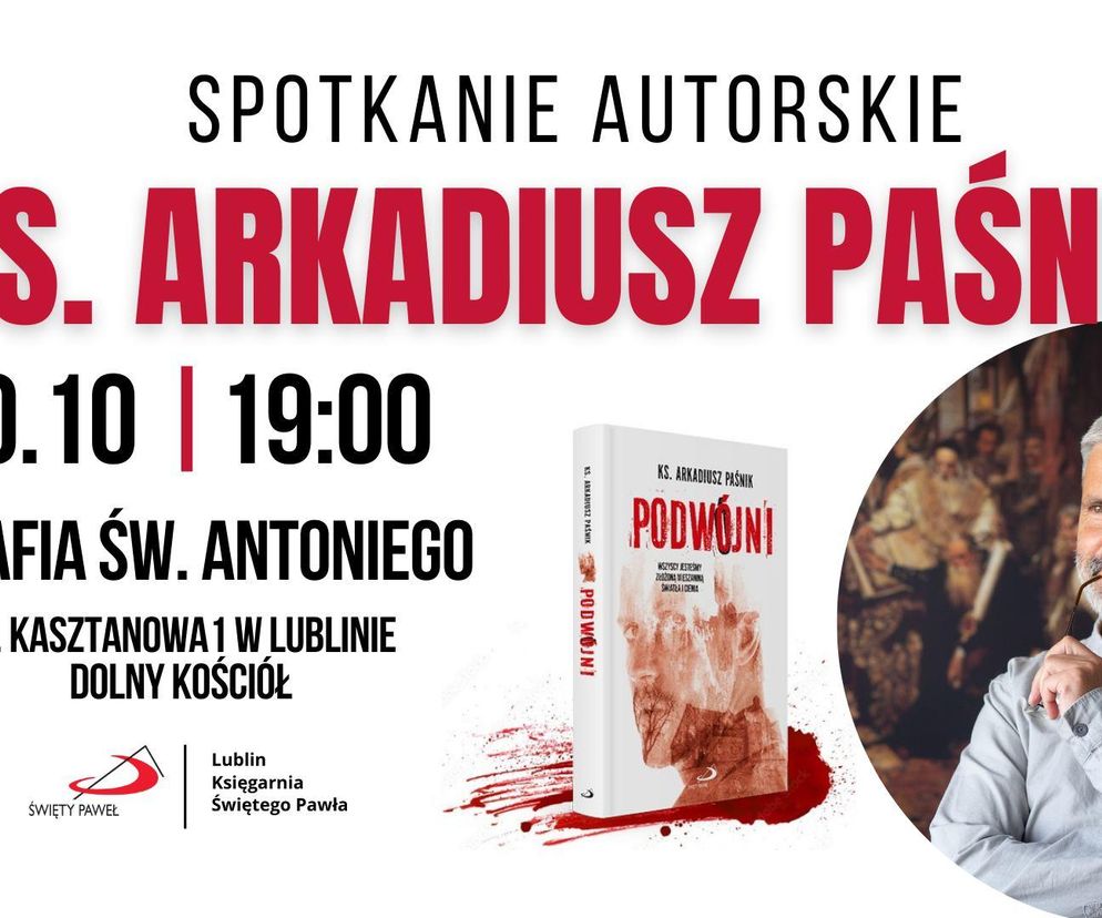 Spotkanie autorskie z ks. Arkadiuszem Paśnikiem - plakat 