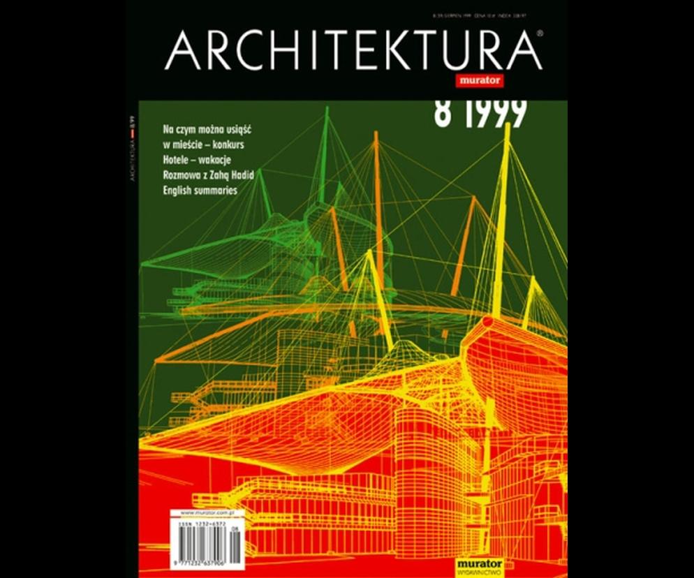 Okładka Miesięcznik Architektura 08/1999