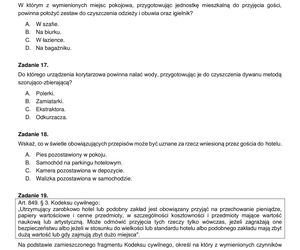 Egzamin zawodowy technik hotelarstwa - przykładowe zadania. Nazwa kwalifikacji: Obsługa gości w obiekcie świadczącym usługi hotelarskie