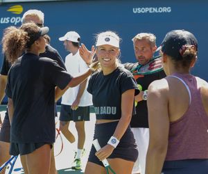 Magdalena Fręch, Naomi Osaka, trening przed US Open