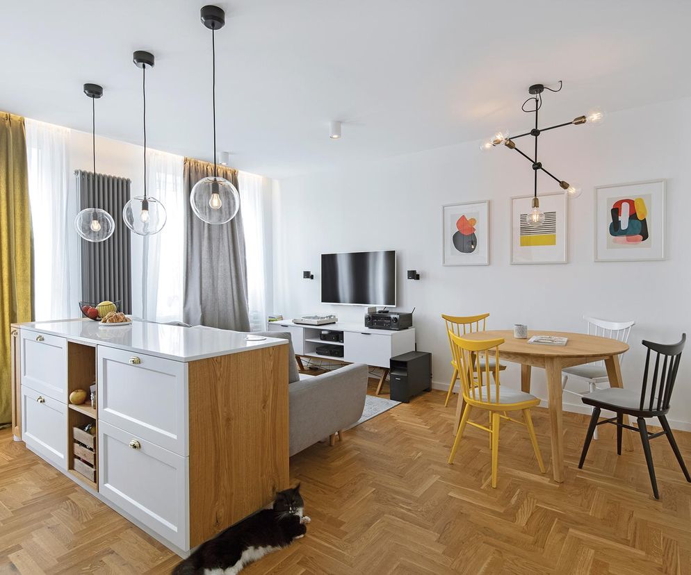 Nowoczesna kuchnia otwarta na salon